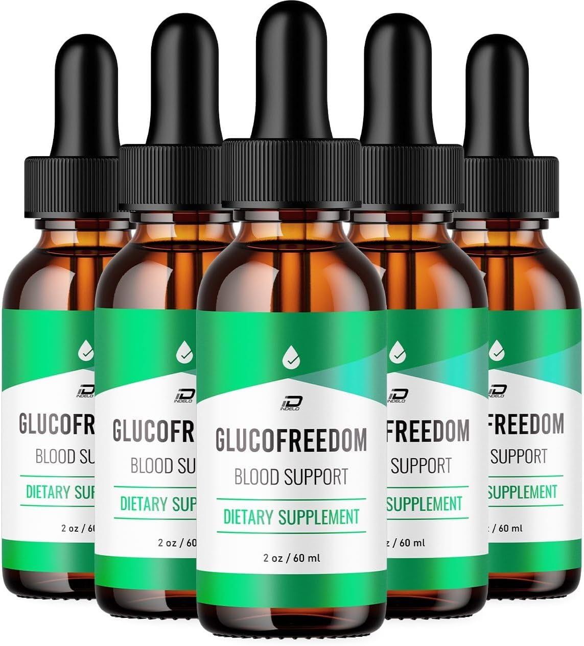 GlucoFreedom Drops Blood Formula Supplement - Advanced Formula Gluco Freedom Blood Droppers Advanced Support Supplement GlucoFreedom Maximum Strength Reviews 5 Pack - 300 ML