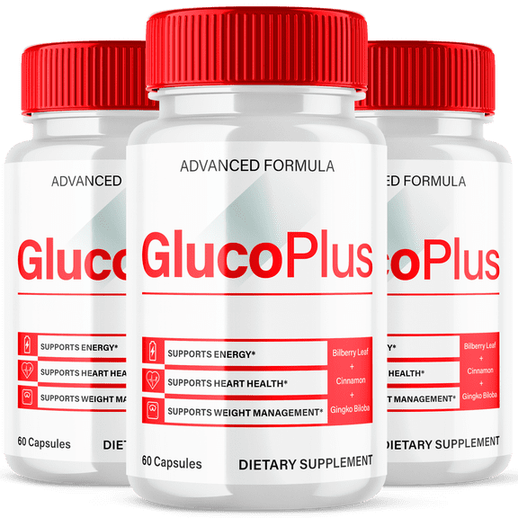 GlucoPlus Advanced Formula Pills All Natural Glyco Support Formula Gluco Plus 180 Capsules
