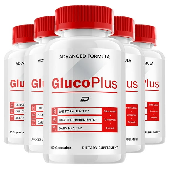 GlucoPlus Capsules Gluco Plus All Natural Glycogen Support, 5 Pack, 300 Capsules