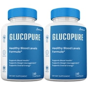 GlucoPure Pills Blood Support Gluco Pure Glycogen Capsules, GlucoPure Capsules High Potency Supplement, All Natural Formula 2 Pack