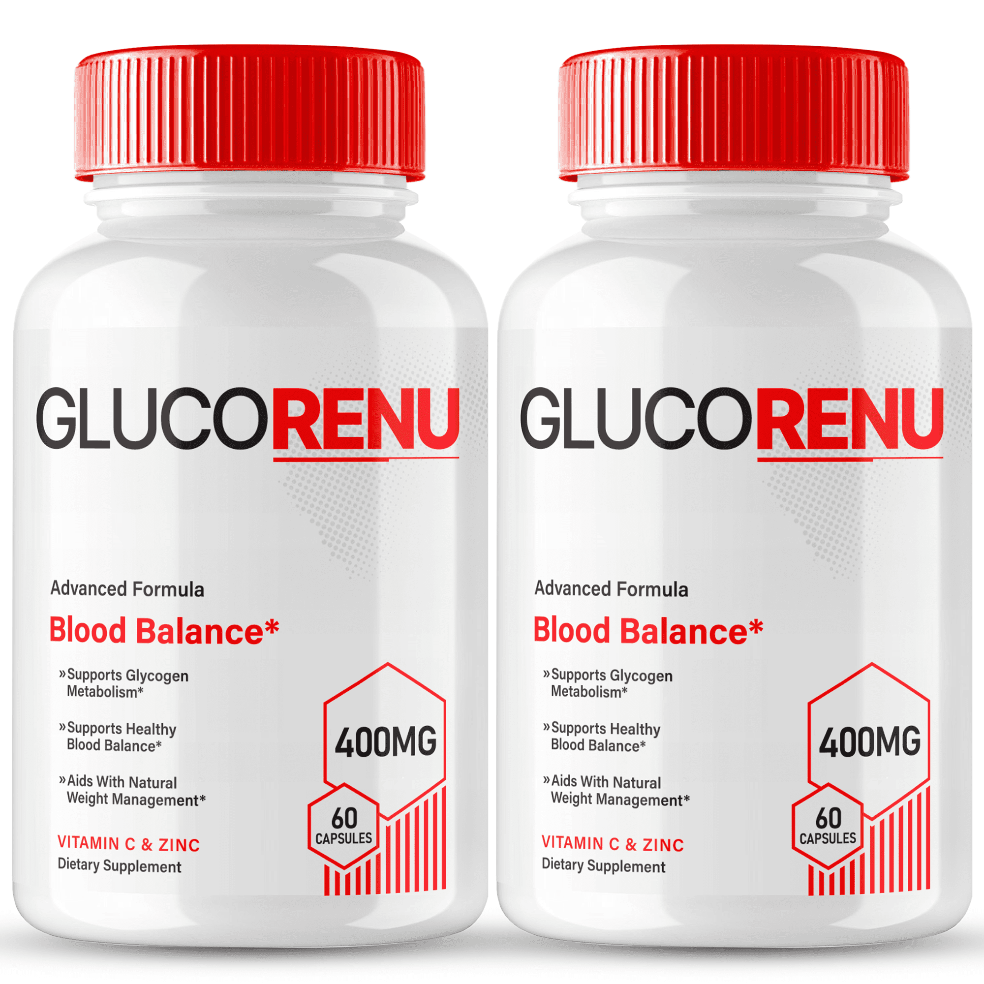Gluco Renu Max Strength Blood Sugar Supplement Capsules - 1 Month Supply, Exp 11/2027 | Chromium & Cinnamon Formula