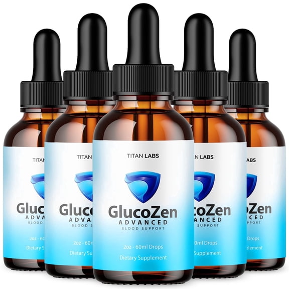GlucoZen Advanced Formula Drops Blood Balance Support Supplement Gluco Zen Vitamins Taken Daily 5 Month Supply 150 Servings