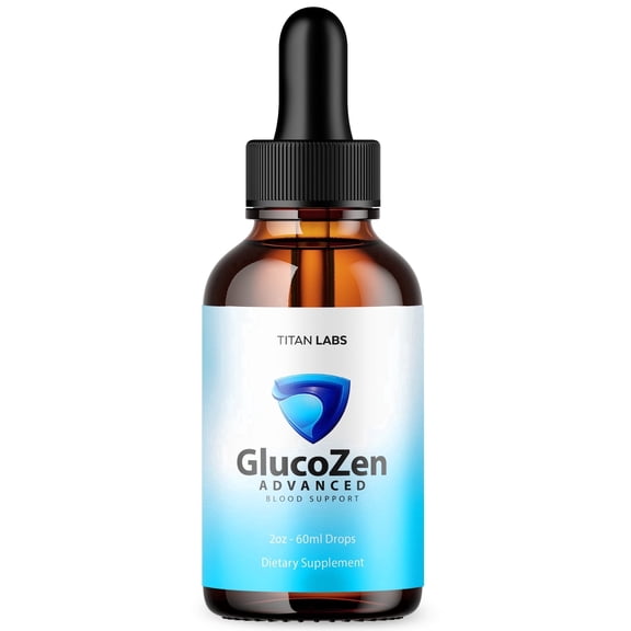 GlucoZen Advanced Formula Drops Blood Balance Support Supplement Gluco Zen Vitamins Taken Daily 1 Month Supply 30 Servings