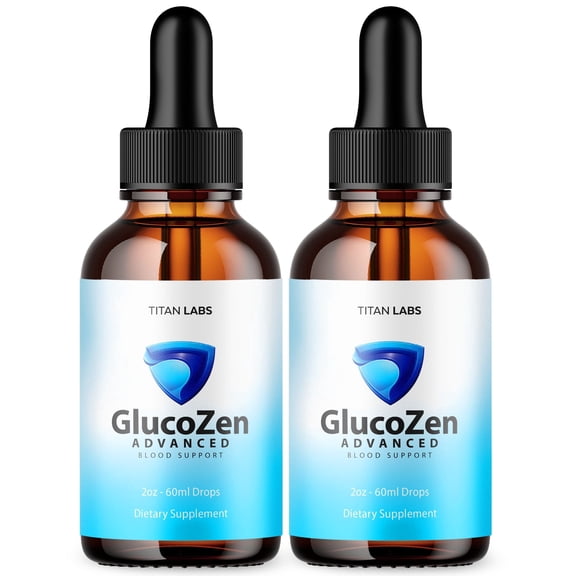 GlucoZen Advanced Formula Drops Blood Balance Support Supplement Gluco Zen Vitamins Taken Daily 2 Month Supply 60 Servings