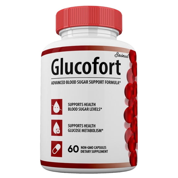 Glucofort Blood Sugar Support Capsules, Glucofort Pills Maximum Strength Advanced Official Blood Control Non GMO capsules 1 Month Supply (1 Bottle)