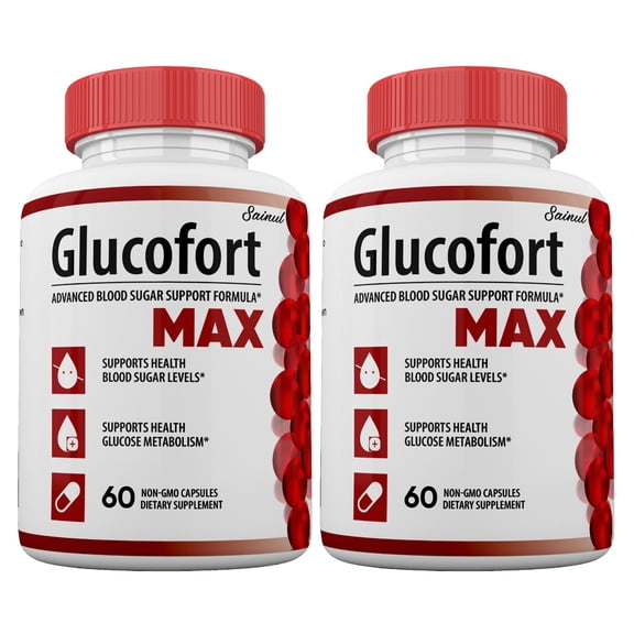 Glucofort Max Blood Sugar Support Capsules, Glucofort Max Pills Maximum Strength Advanced Official Blood Control Support Healthy Glucose Non GMO capsules (2 Bottle)