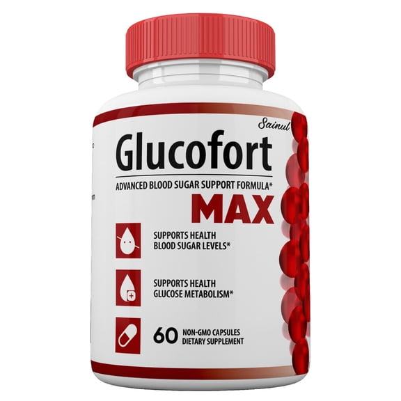 Glucofort Max Blood Sugar Support Capsules, Glucofort Max Pills Maximum Strength Advanced Official Blood Control Support Non GMO capsules 1 Month Supply (1 Bottle)