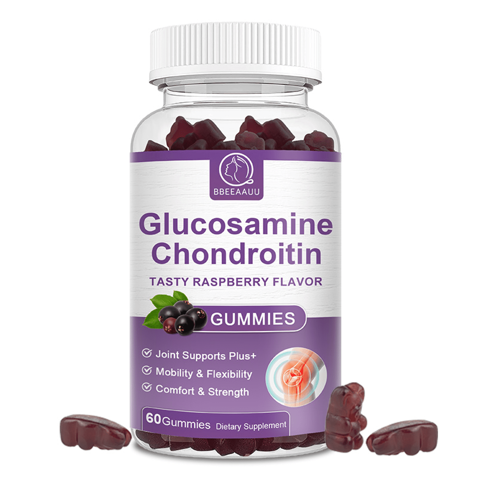 Glucosamine Chondroitin Gummies, with MSM Extra Strength Joint Support Supplement, 60 Count