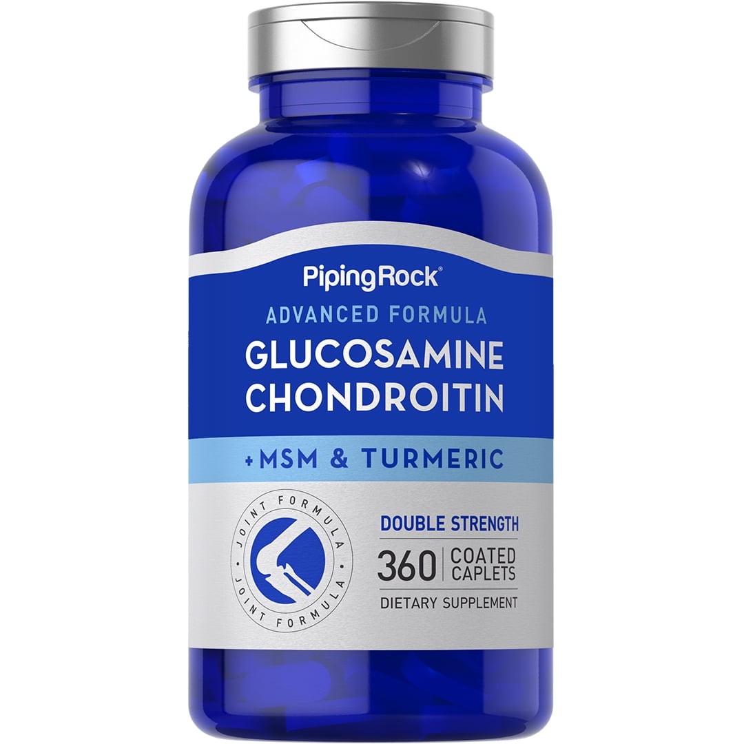 Glucosamine Chondroitin MSM | 360 Caplets | Plus Turmeric | by Piping Rock