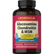 Glucosamine Chondroitin MSM Capsules | 180 Count for Men and Women | by Lindberg