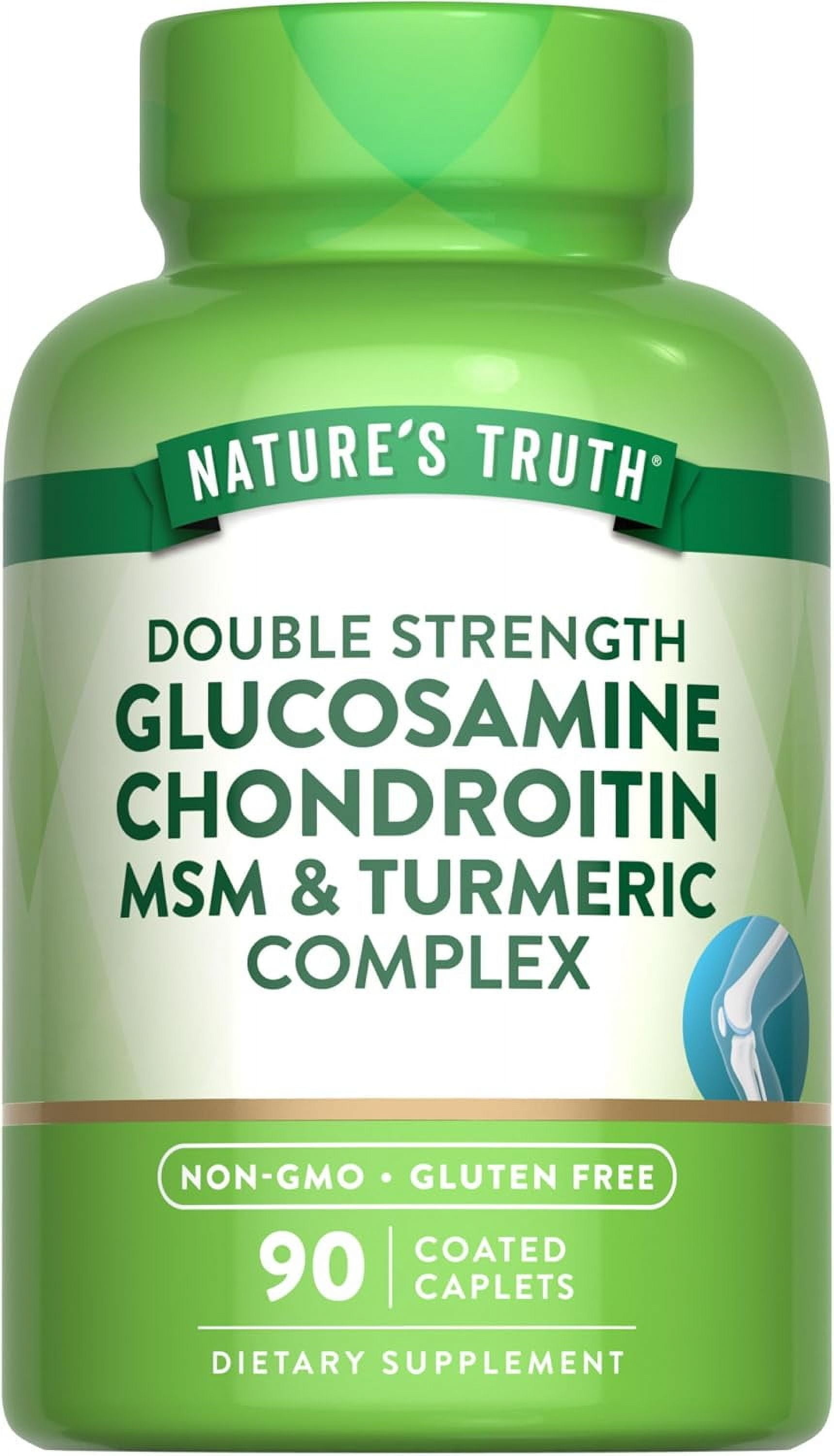 Glucosamine Chondroitin MSM Complex | 90 Caplets  | Double Strength Supplement | Non-GMO, Gluten Free | by Nature's Truth