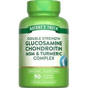 Glucosamine Chondroitin MSM Complex | 90 Caplets | Double Strength Supplement | Non-GMO, Gluten Free | by Natures Truth