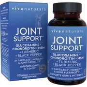 Viva Naturals Joint Support*, 8 in 1 including Glucosamine+ Chondroitin + MSM, 90 Capsules