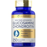 Glucosamine Chondroitin MSM Turmeric | 250 Mini Tablets | For Men and Women | by Carlyle