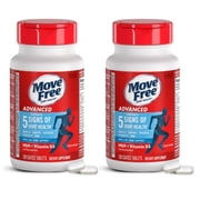 Glucosamine Chondroitin MSM & Vitamin D3 Joint Health Supplement, Move Free Advanced Joint Support Tablets For Men & Women 120ct, With Vitamin D3 To Support Bone & Immune Health Pack of 2