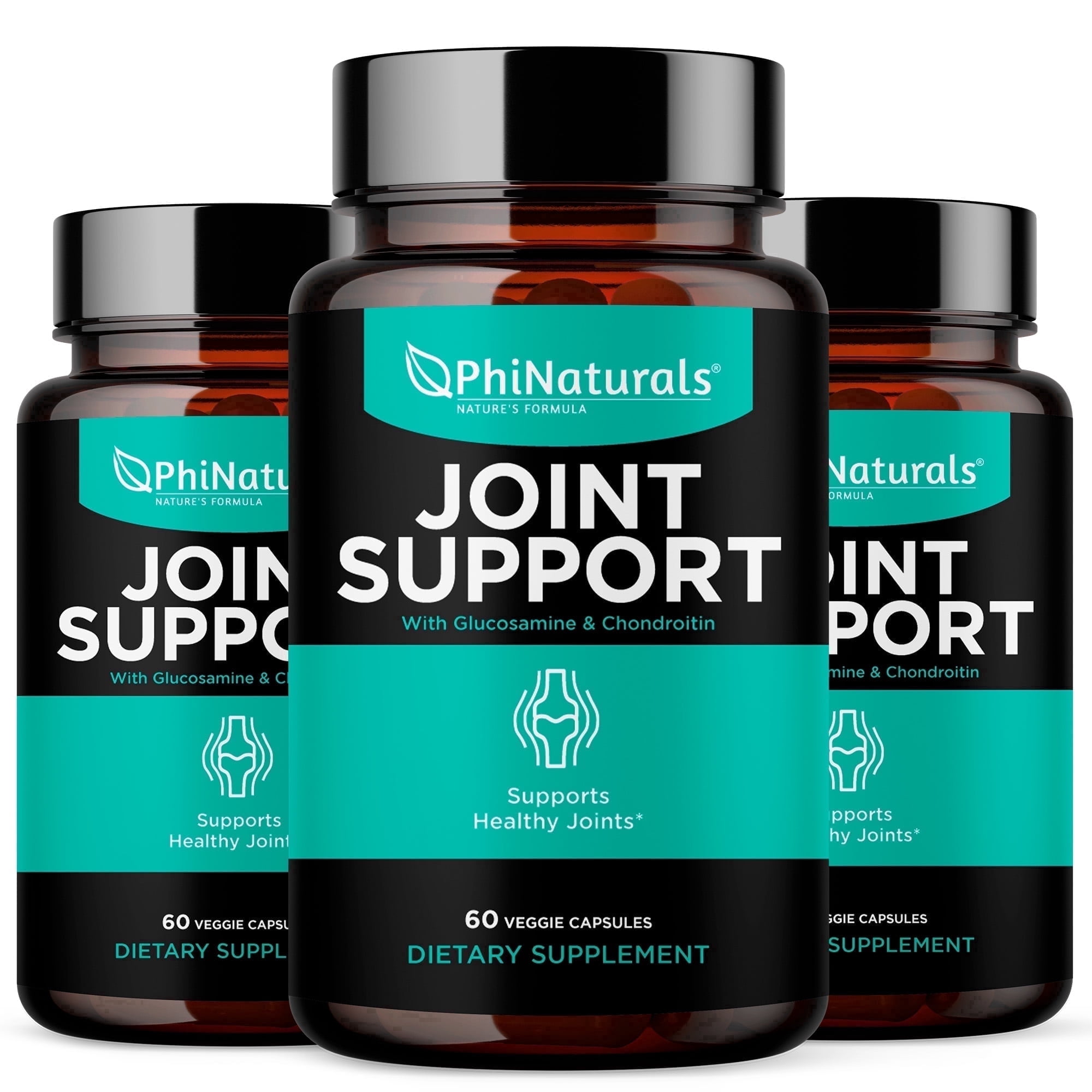 Phi Naturals Glucosamine Chondroitin with MSM Capsules (3 Pack) | Joint Mobility & Flexibility Support Supplement