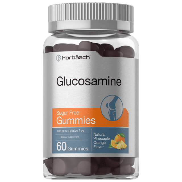 Glucosamine Gummies for Women and Men Sugar Free 60 Count Natural Pineapple Orange Flavor