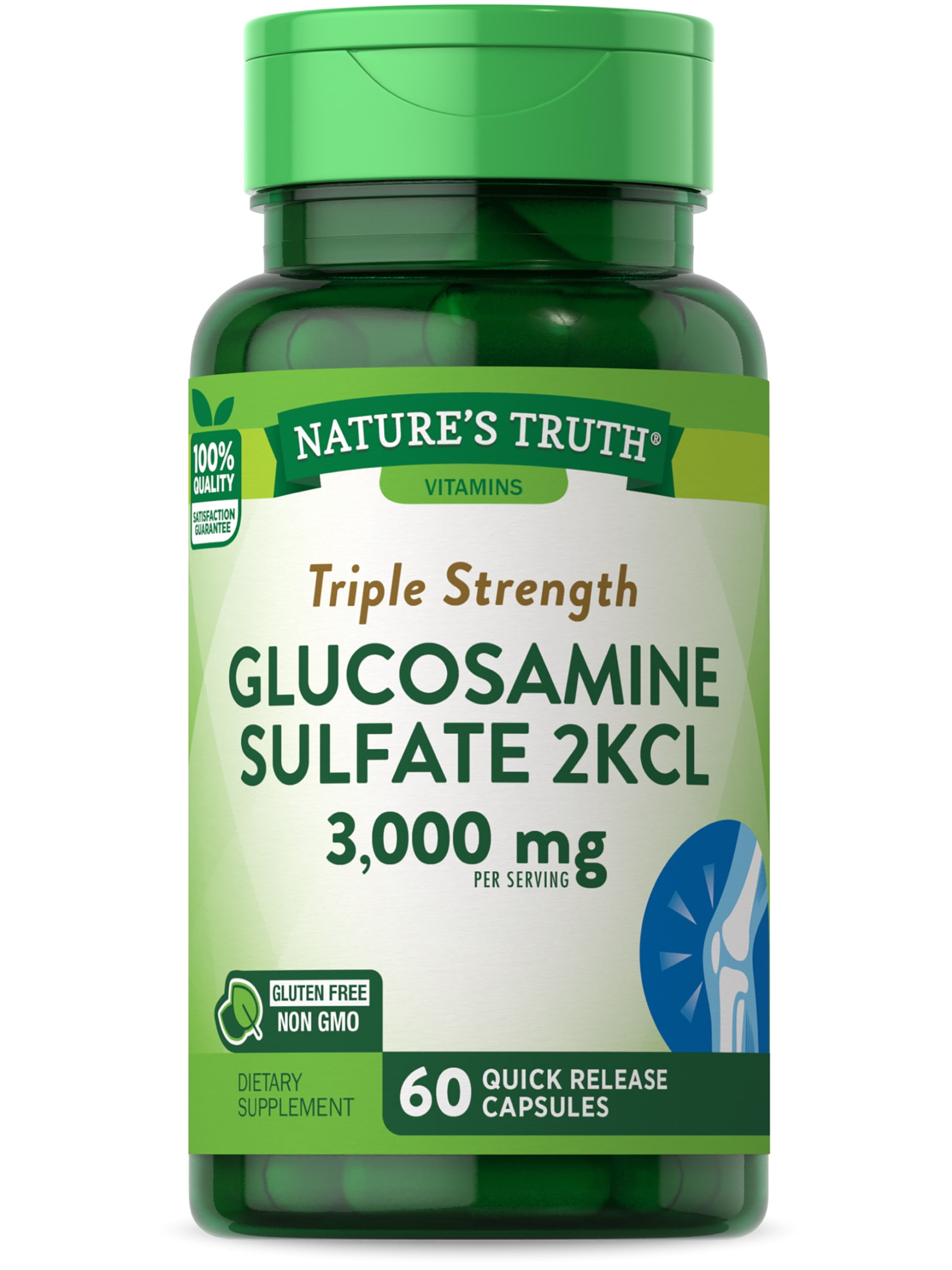 Glucosamine Sulfate 3000mg | 60 Capsules  | Triple Strength Supplement for Joint Health | Non-GMO, Gluten Free | By Nature's Truth
