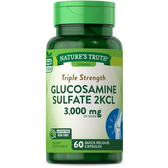 Glucosamine Sulfate 3000mg | 60 Capsules | Triple Strength | Non-GMO, Gluten Free | by Nature's Truth