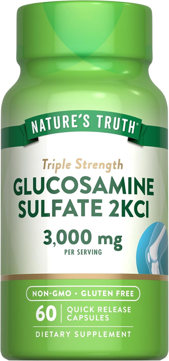 Glucosamine Sulfate 3000mg | 60 Capsules | Triple Strength | Non-GMO, Gluten Free | by Nature's Truth