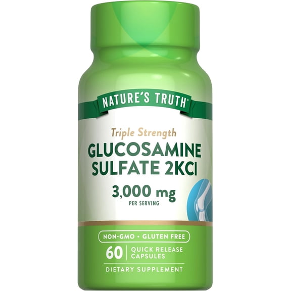 Glucosamine Sulfate 3000mg | 60 Capsules | Triple Strength | Non-GMO, Gluten Free | by Nature's Truth