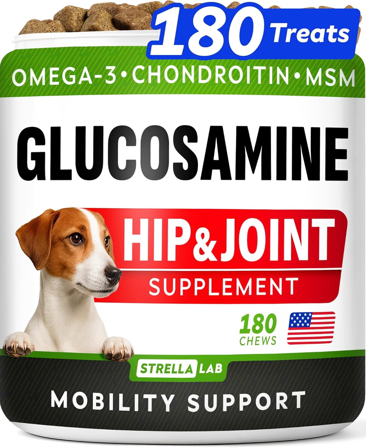 Glucosamine Chews for Dogs - Hip & Joint Support with Omega-3 ...