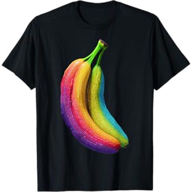 Banana Pixel Artwork Fruit Colorful Graphic Banana TShirt