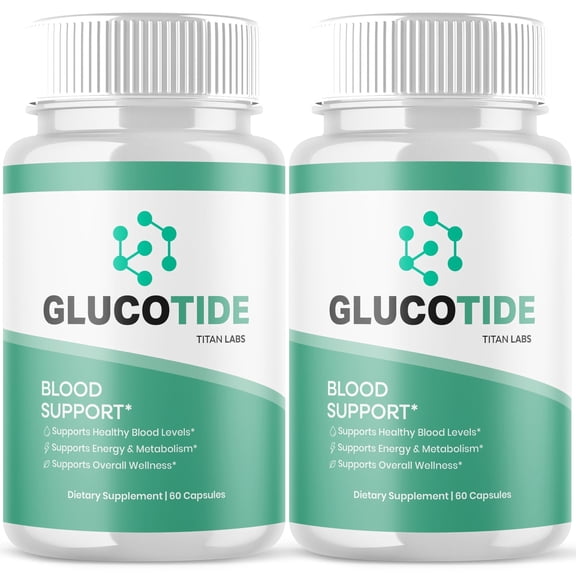 Glucotide Advanced Formula Blood Support for Health and Wellness Gluco Tide 120 Capsules