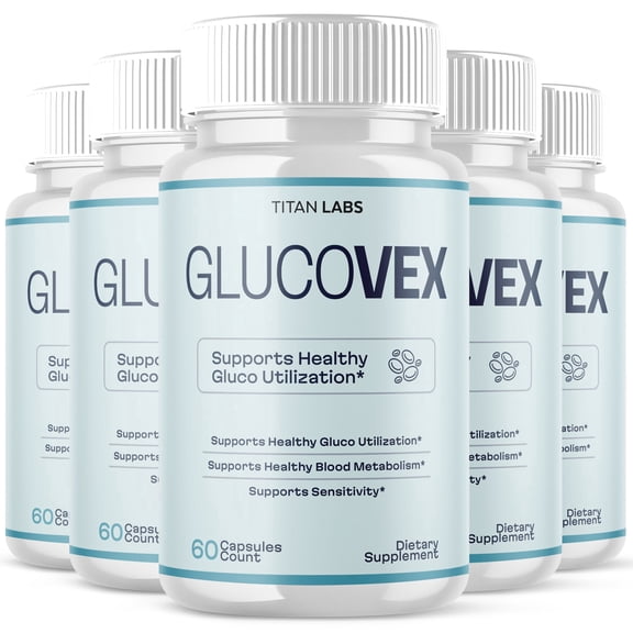 Glucovex Advanced Formula Blood Support for Health and Wellness Gluco Vex 300 Capsules