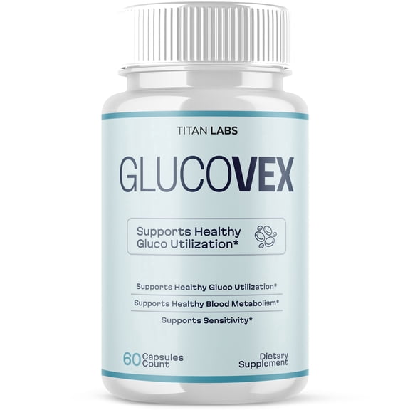 Glucovex Advanced Formula Blood Support for Health and Wellness Gluco Vex 60 Capsules