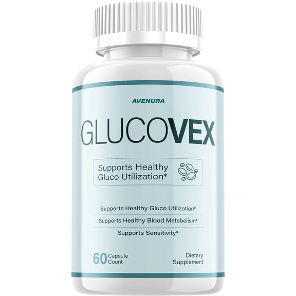 Glucovex Capsules Natural Blend Glycogen Formula for Health Support, 1 Pack, 60 Capsules
