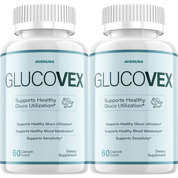 Glucovex Capsules – Natural Blend Glycogen Formula for Health Support, 2 Pack, 120 Capsules