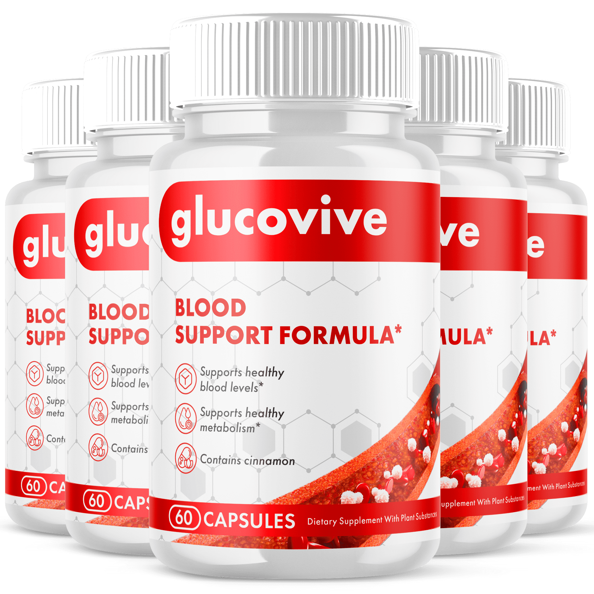 Glucovive Blood Balance Support Pills Advanced Formula Vitamin Supplement Gluco Vive 300 Capsules
