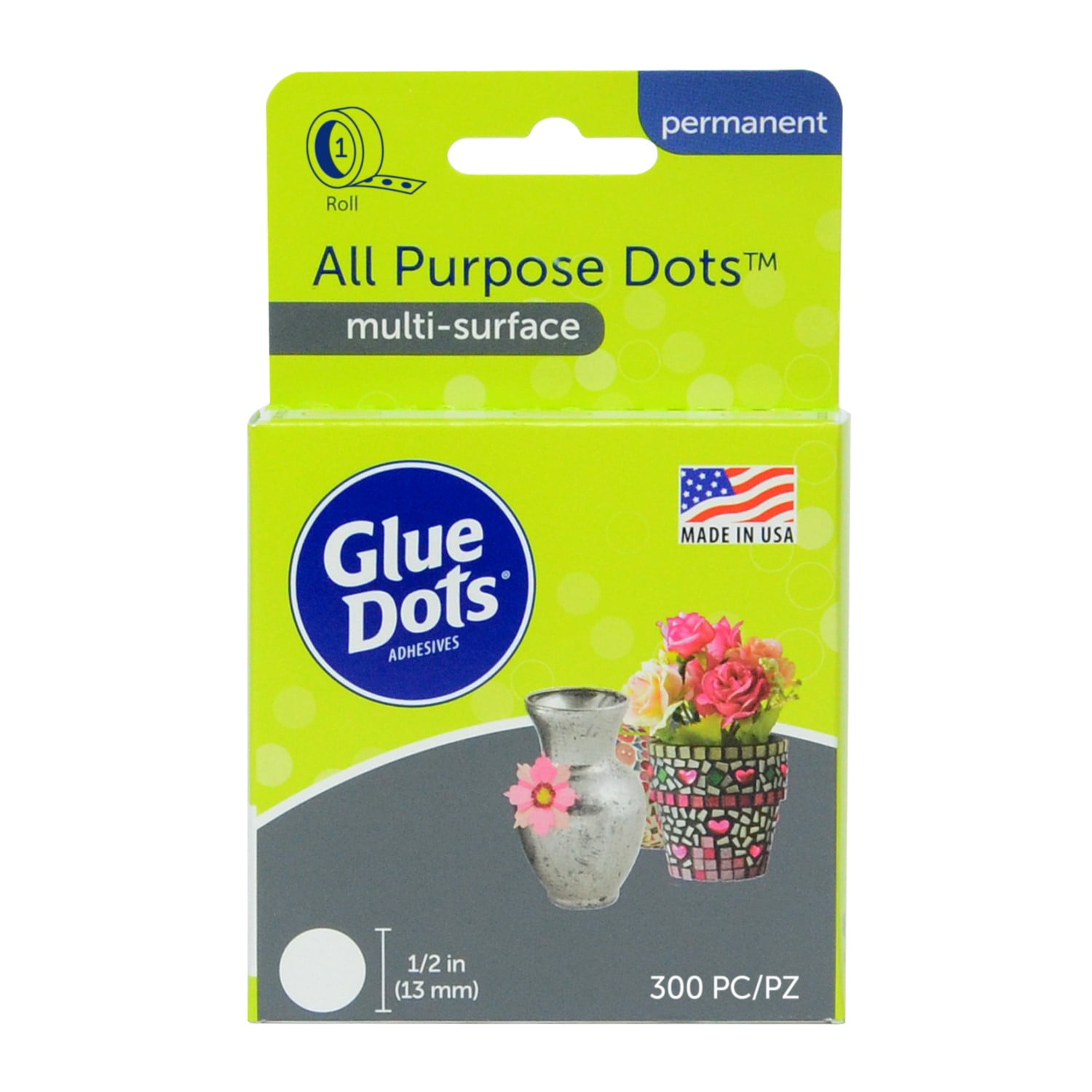 Glue Dots All Purpose Adhesive Roll, 300 Dots