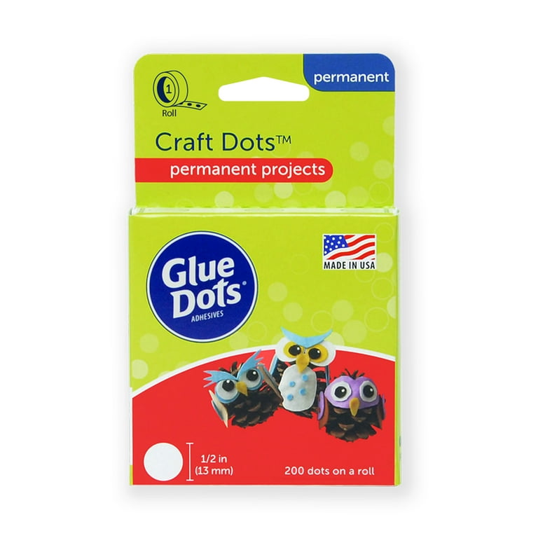 Glue Dots Clear Craft Adhesive Dots, 0.5 Inches, 200 Count 