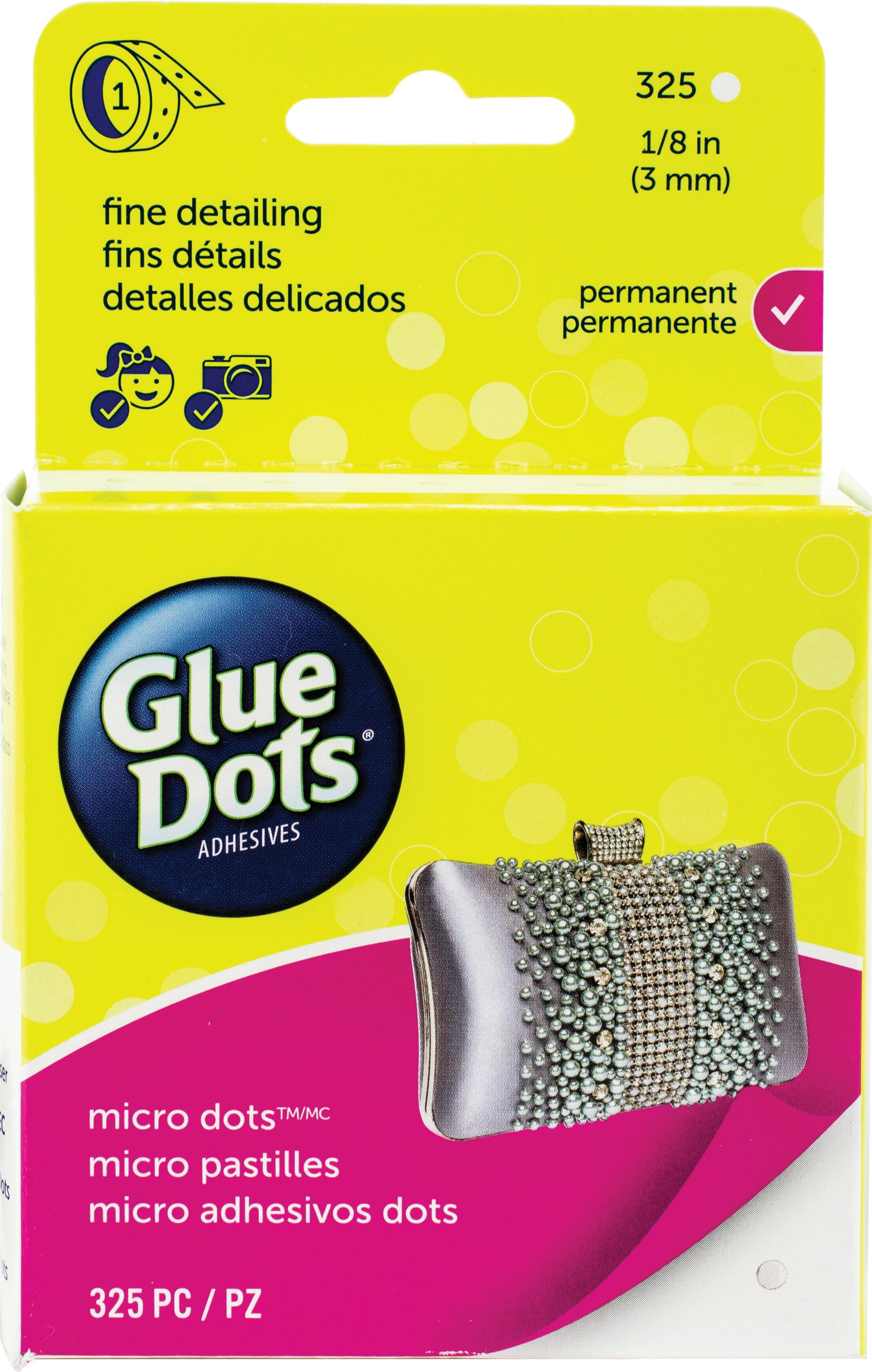 Glue Dots Micro Dots RollClear.125" 325pcs