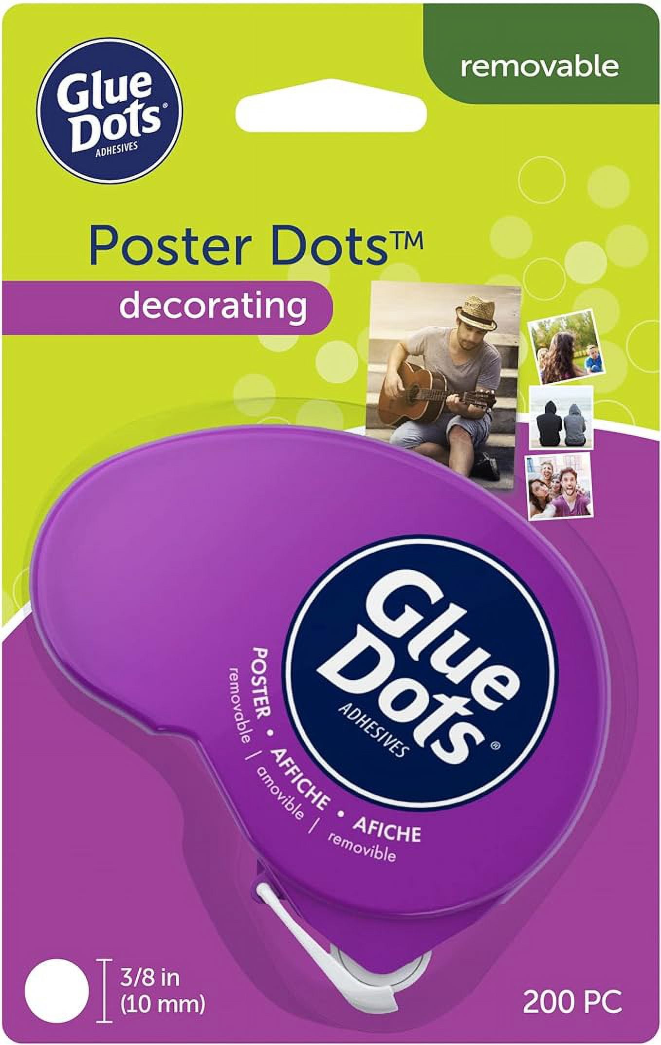 Glue Dots, Poster Dots Dot N' Go Dispenser, Removable, DoubleSided, 3/