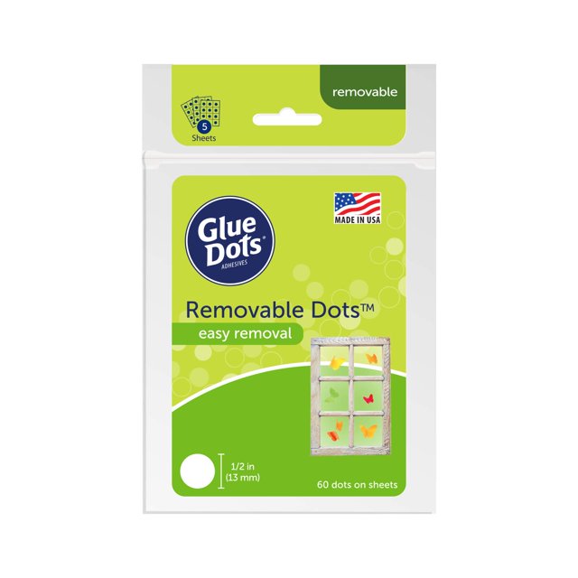 Glue Dots, Removable Dots, DoubleSided, 1/2", .5 Inch, 60 Dots, DIY