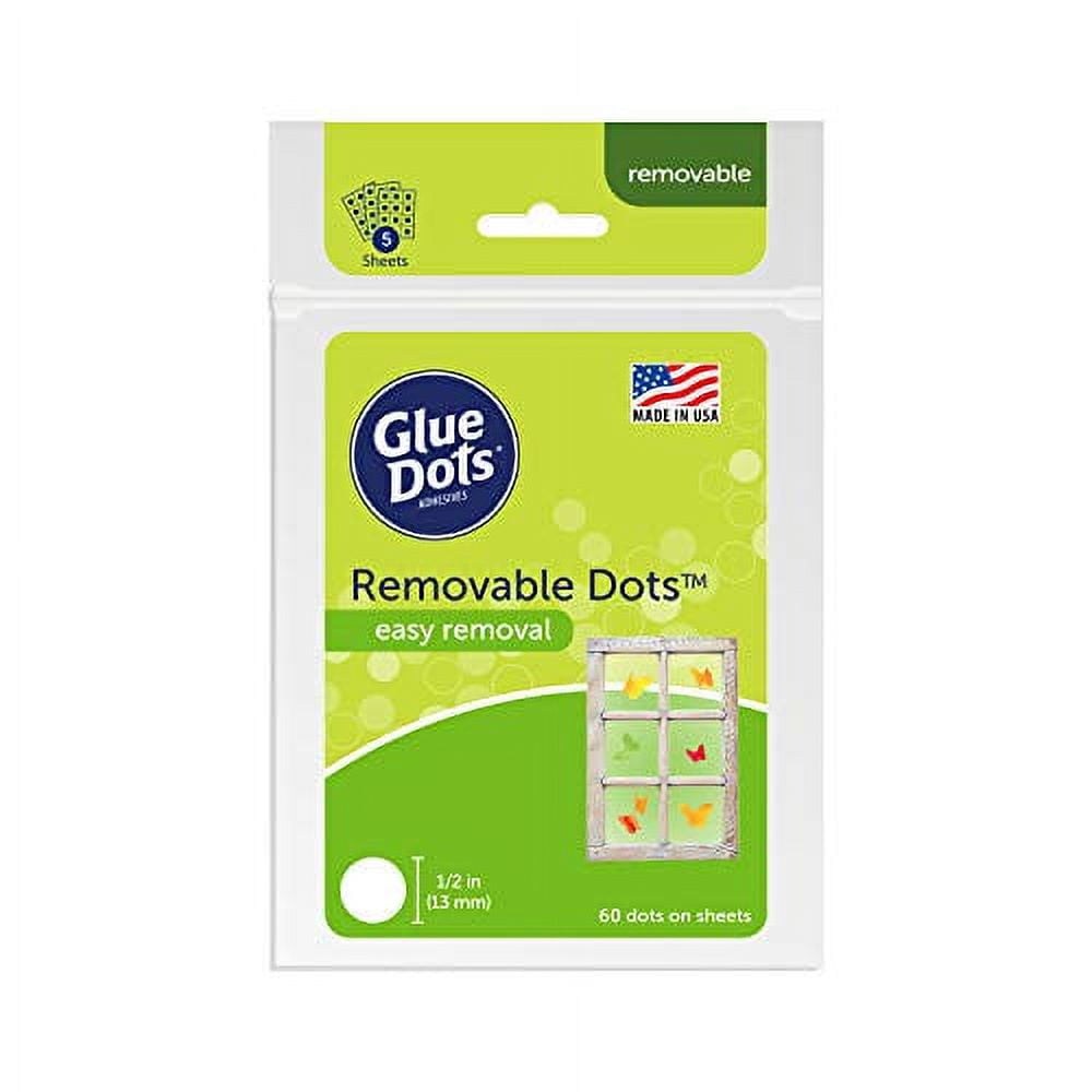 Glue Dots, Removable Dots, Double-Sided, 1/2