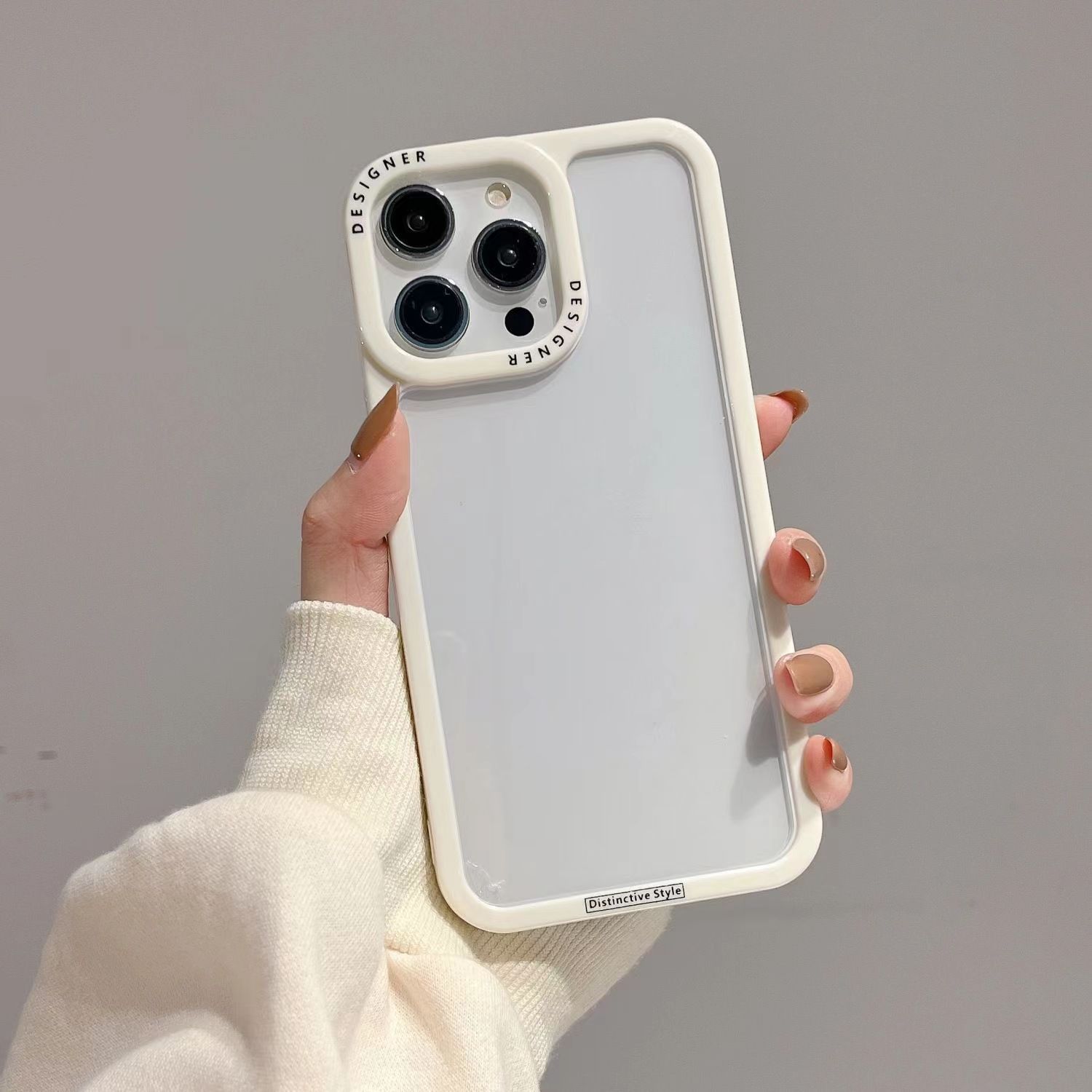 Glue Dropping Groove Style Simple English Lens Dopamine Border 15pro