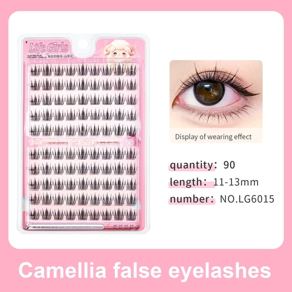 Glue Free False Eyelashes, Segmented Reusable Self Adhesive Lashes Natural Curly Manga Style No Glue Needed Eye Makeup Lashes