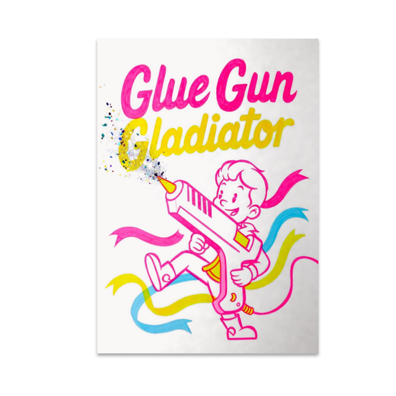 Glue Gun Gladiator Craft Wall Art - Creative Enthusiast - 13x19 Poster Print