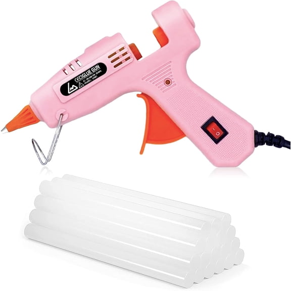 Glue Gun, Mini Hot Gun Kit with 20 Sticks, Guns for Crafts School DIY Arts Home Quick Repairs, Pink