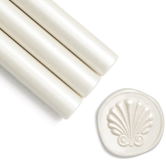 Glue Gun Sealing Wax Sticks, 8 Pcs Pearl White Wax for Wax Seal Stamps, Perfect for Wedding Invitations, Cards, Envelopes, Valentine's Day Gifts & DIY Crafts