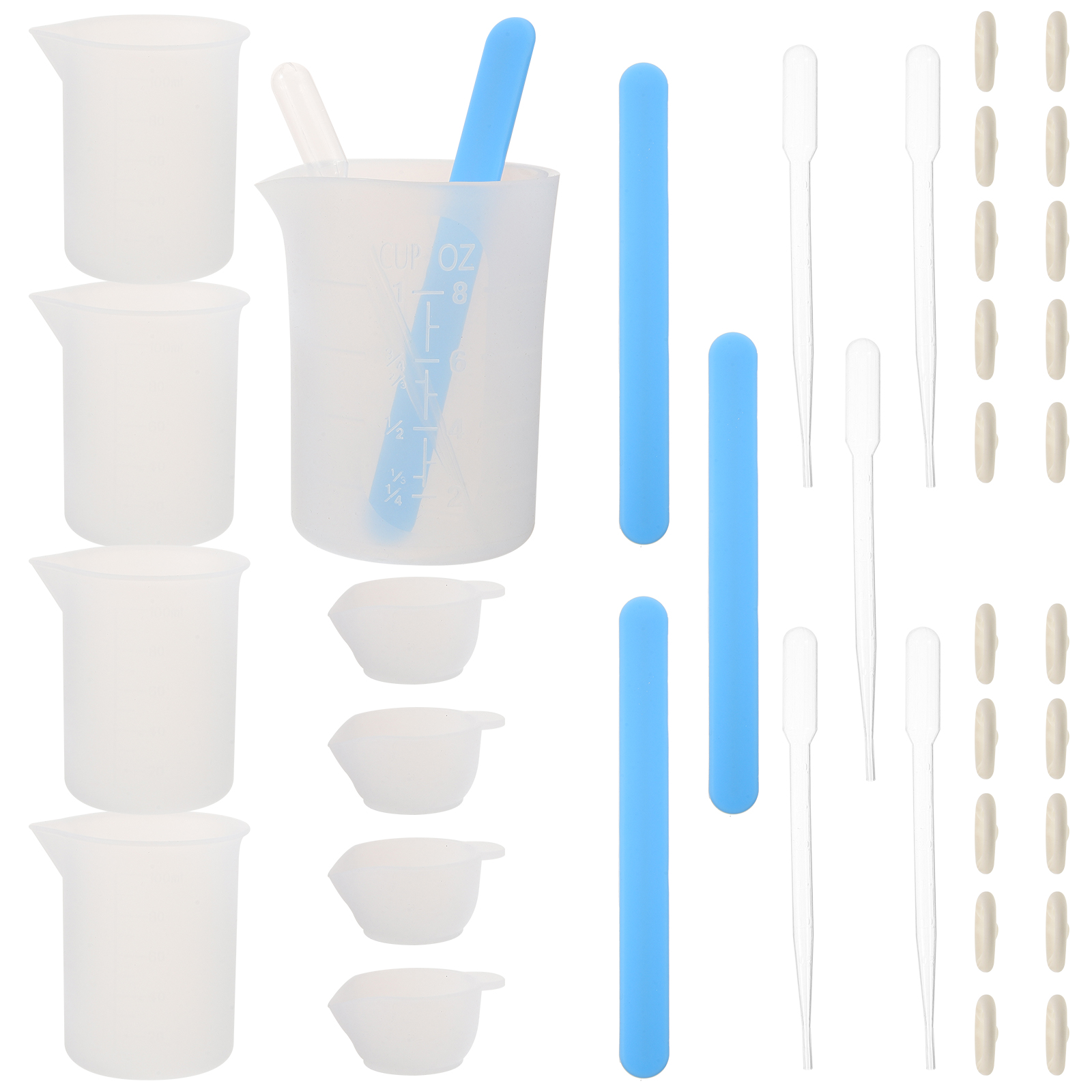 Glue Measuring Cup Silicone Mixing Cups for Resin Resin Mixing Cup Kit