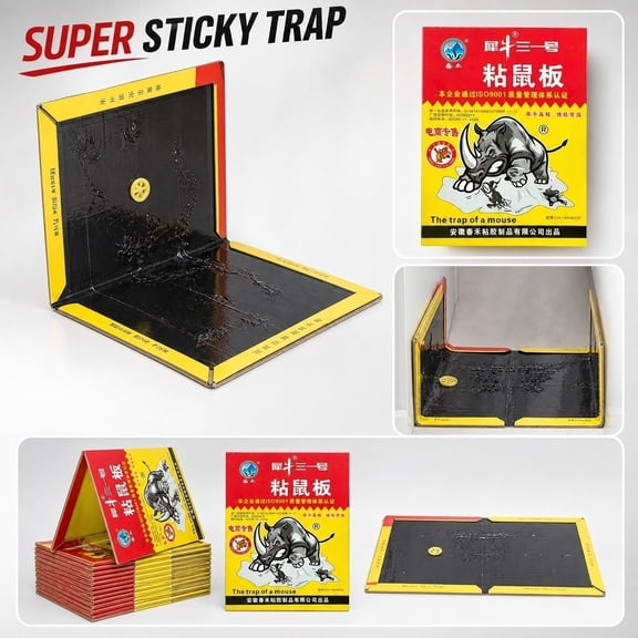 Glue Mouse, Sticky Rat, Glue for Mice, Rat for Outside, 5 Pack 8X6 Inch Ultra Thick Strong Adhesive Thick Sticky Boards to Securely Catch Mice, Rats and Small Rodents for