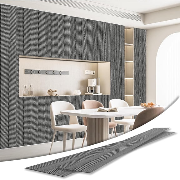 Glue-On Six-Grid Wainscoting Panel for Interior Wall - x Polystyrene Ultralight Slim Slat Wall Panels for Living Room Bedroom Rosewood