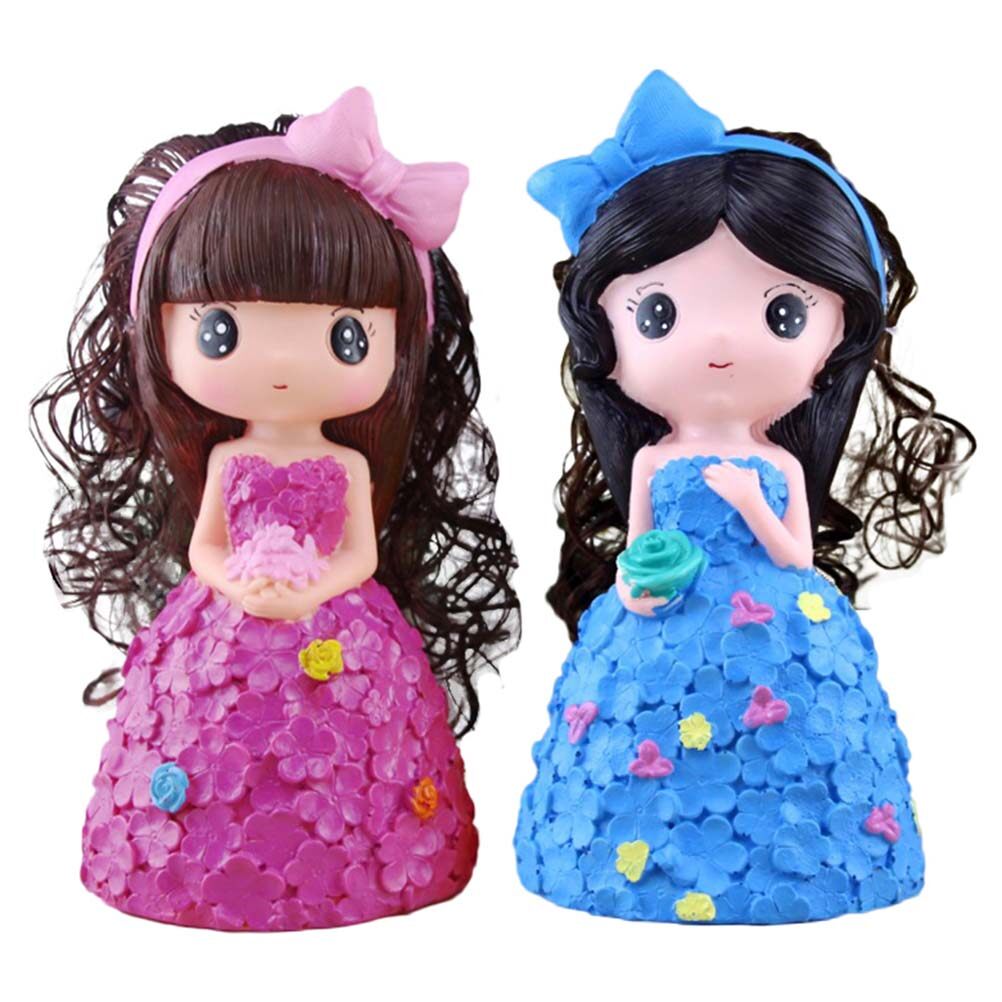 Glue Piggy Bank Cartoon Coin High Capacity Princess Home Decor Kid