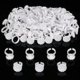 thumbnail image 1 of Glue Rings 100PCS Cute Glue Cups Eyelash Glue Holder Makeup Cup for Lash Extensions Supplies (Circular White), 1 of 5