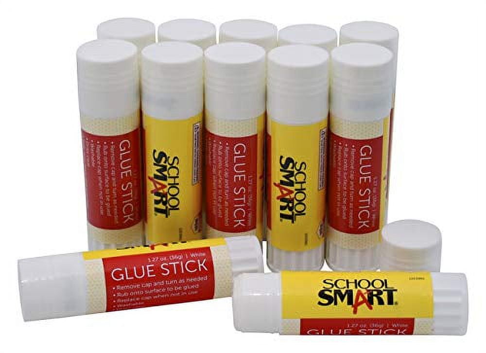 Glue Stick, 1.27 Ounces, White Dries Clear, Pack of 12